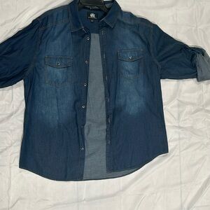 Long sleeve converted into a short sleeve Jean shirt